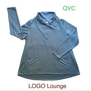A+ Condition LOGO Lori Goldstein Long Sleeve,Butter-soft TunicTop.A-Line,Pockets